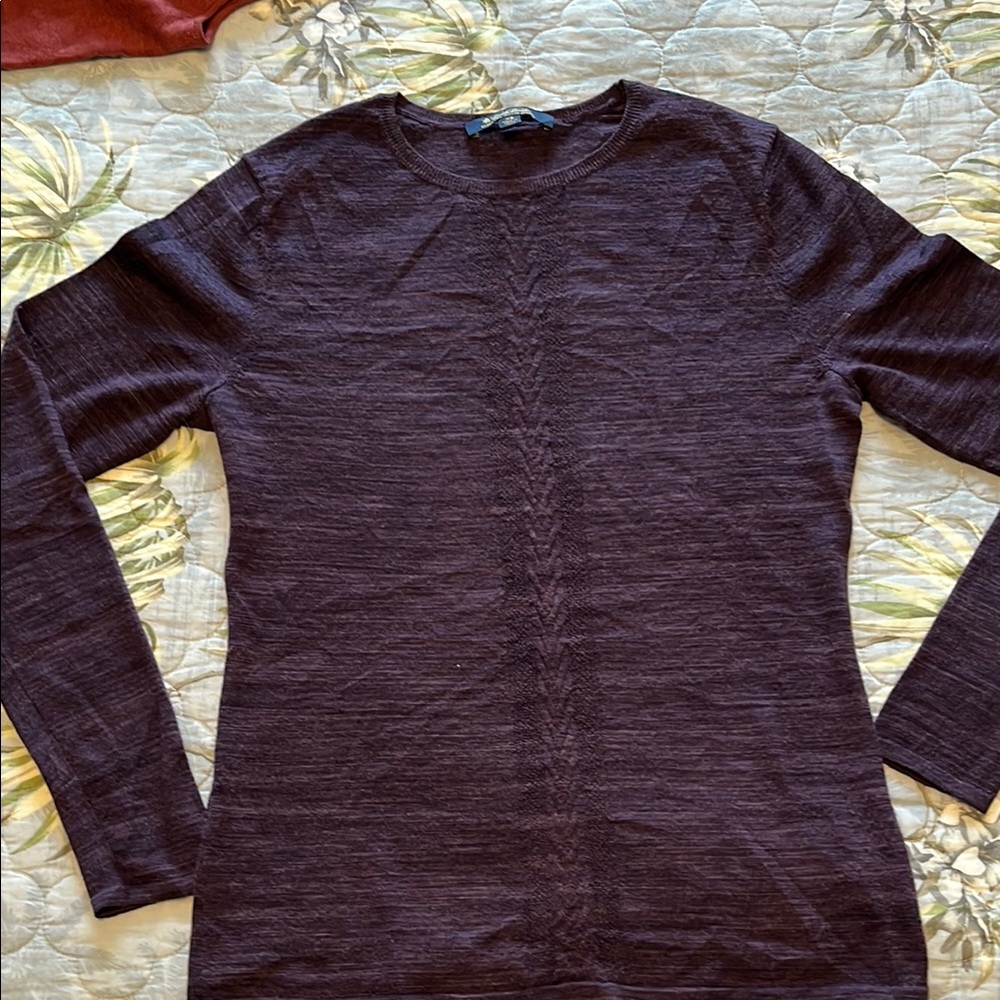Brooks Brothers Women's Long Sleeve Merino wool- Dark Purple